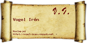 Vogel Irén névjegykártya
